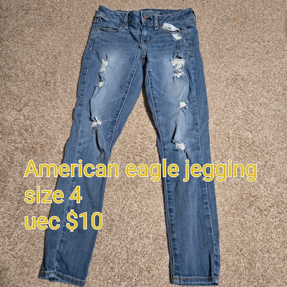 American Eagle Outfitters Pants - American Eagle Outfitters Blue Distressed Jeggings